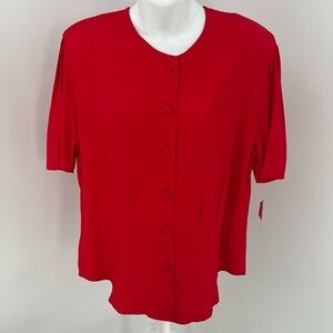 Vintage Rehearsals NWT Red Buttondown Blouse